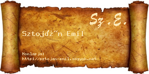 Sztoján Emil névjegykártya